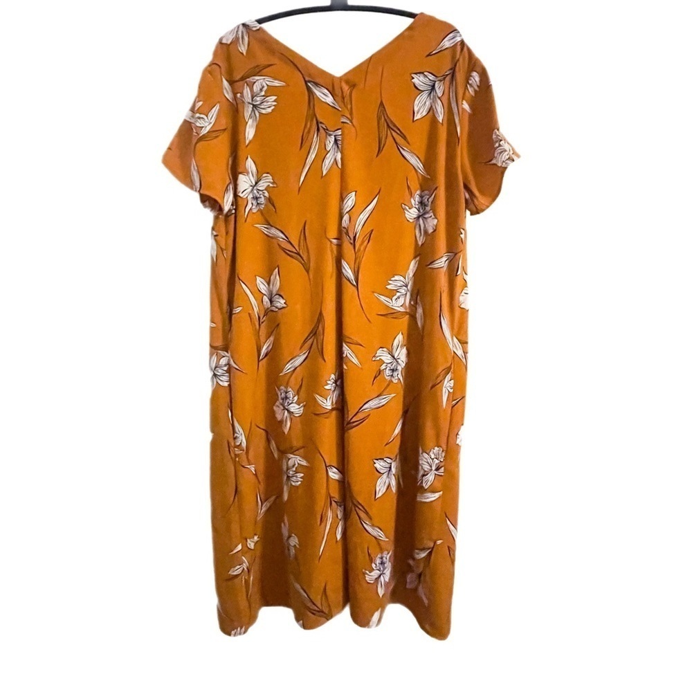 A New Day Rust/Mustard Floral Shift Dress XL - Picture 4 of 5
